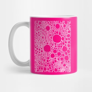 Dots pattern / circle pattern (white on fuchsia) Mug